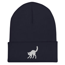 Load image into Gallery viewer, black cat Cuffed Beanie
