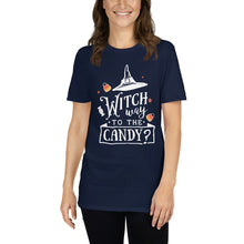 Load image into Gallery viewer, Witch way to the candy Short-Sleeve Unisex T-Shirt
