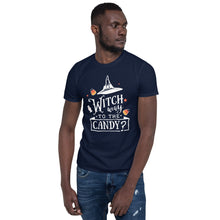 Load image into Gallery viewer, Witch way to the candy Short-Sleeve Unisex T-Shirt
