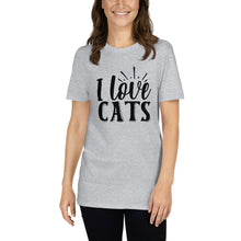 Load image into Gallery viewer, I love cats Short-Sleeve Unisex T-Shirt
