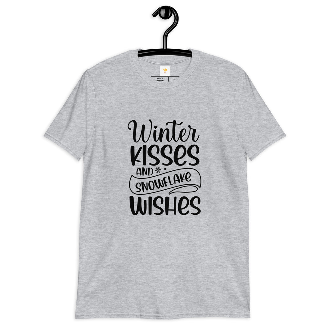 Winter kisses and snowflake wishes Short-Sleeve Unisex T-Shirt