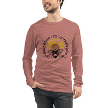 Load image into Gallery viewer, Bee kind to everyone black and yellow Unisex Long Sleeve Tee
