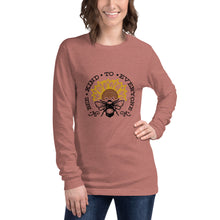 Load image into Gallery viewer, Bee kind to everyone black and yellow Unisex Long Sleeve Tee
