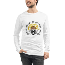 Load image into Gallery viewer, Bee kind to everyone black and yellow Unisex Long Sleeve Tee
