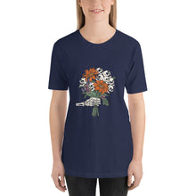 Load image into Gallery viewer, Skeleton Halloween Flowers Unisex t-shirt
